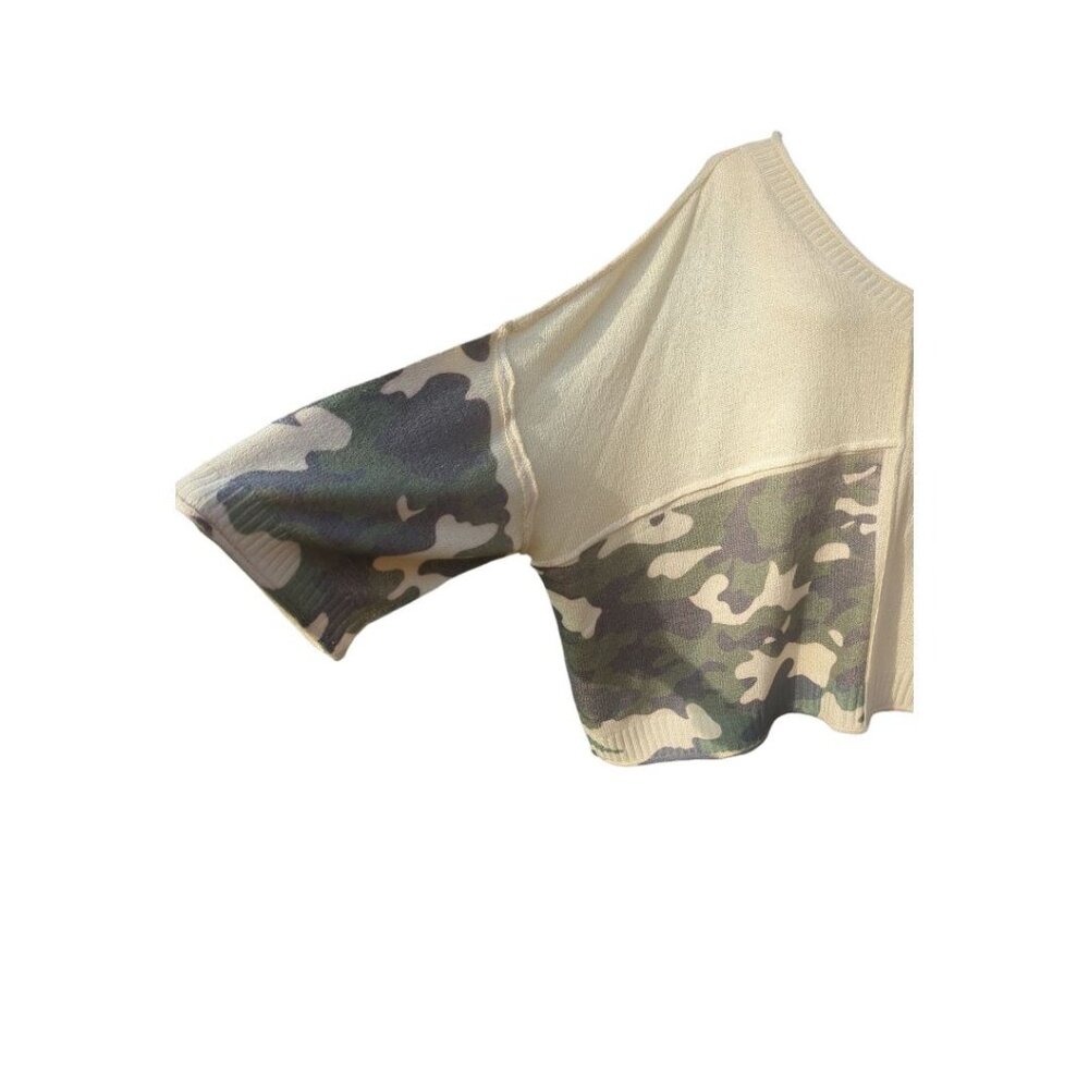 Time after Time‎ Oversized Camo & Cream Sweater Women's L Large - Picture 3 of 9